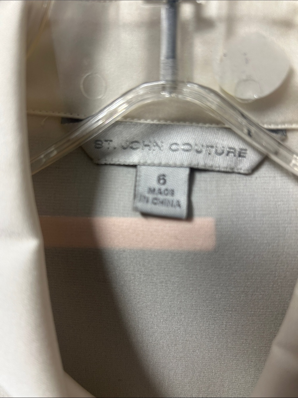 St. John Cream Pleated-Ruffle Silk Blouse - Picture 2 of 6